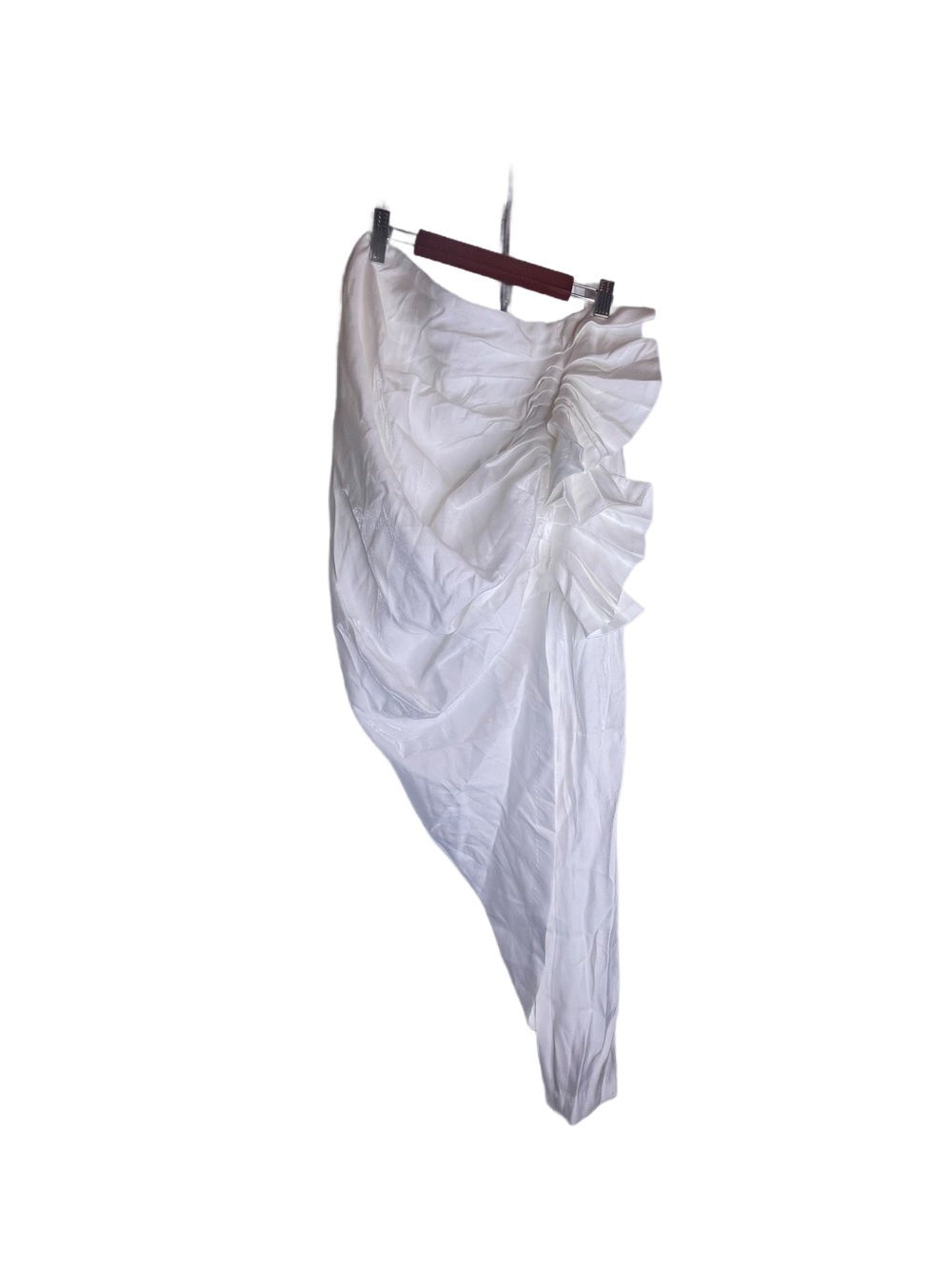 OHM White Asymmetric Ruffle Skirt